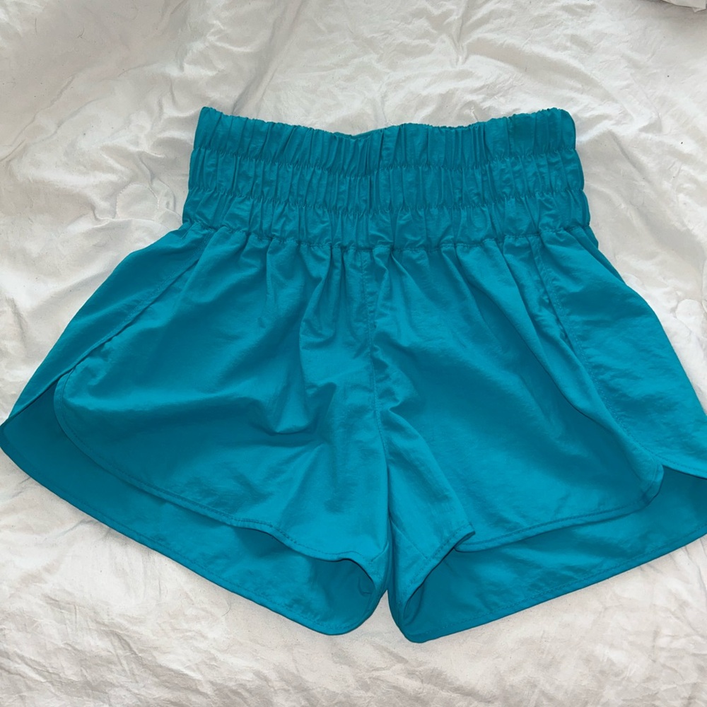 Zenana Outfitters Blue Athletic Shorts Elastic Waist